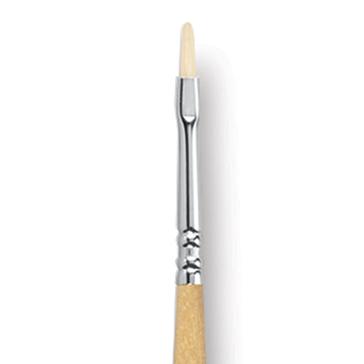 Escoda Clasico Chungking White Bristle Brush - Short Filbert, Long Handle, Size 2